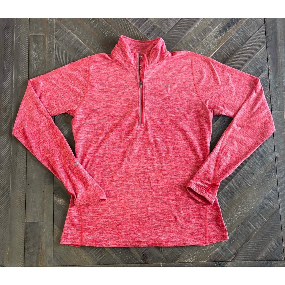 Nike Running Dri-FIT Womens Heathered Quarter Zip Long Sleeve Top M